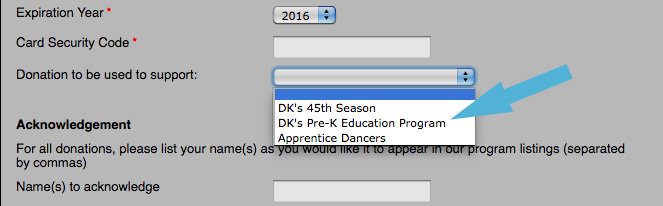 Donate specify